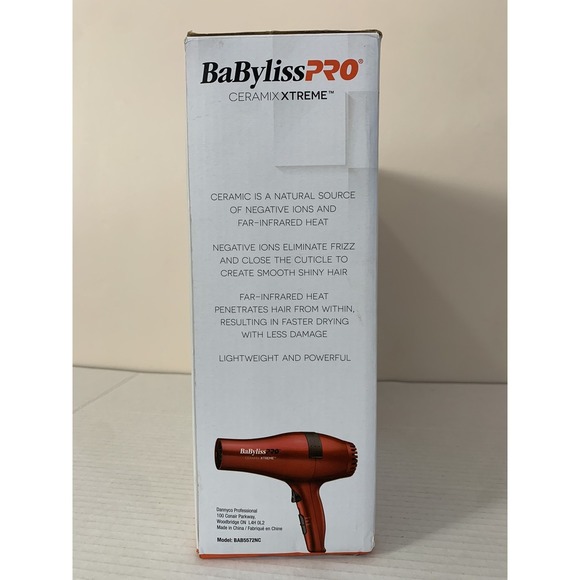 Babyliss PRO Professional Ceramic Hair Dryer Ceramix Xtreme Red NEW - Picture 2 of 3